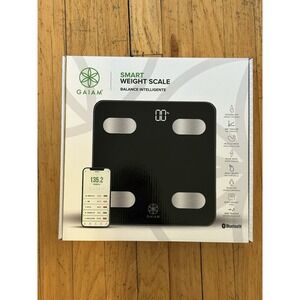 GAIAM Glass Smart Weight Scale Digital Body Fat BMI‎ Analyzer Black